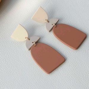 Color Block Geo Drop Earrings